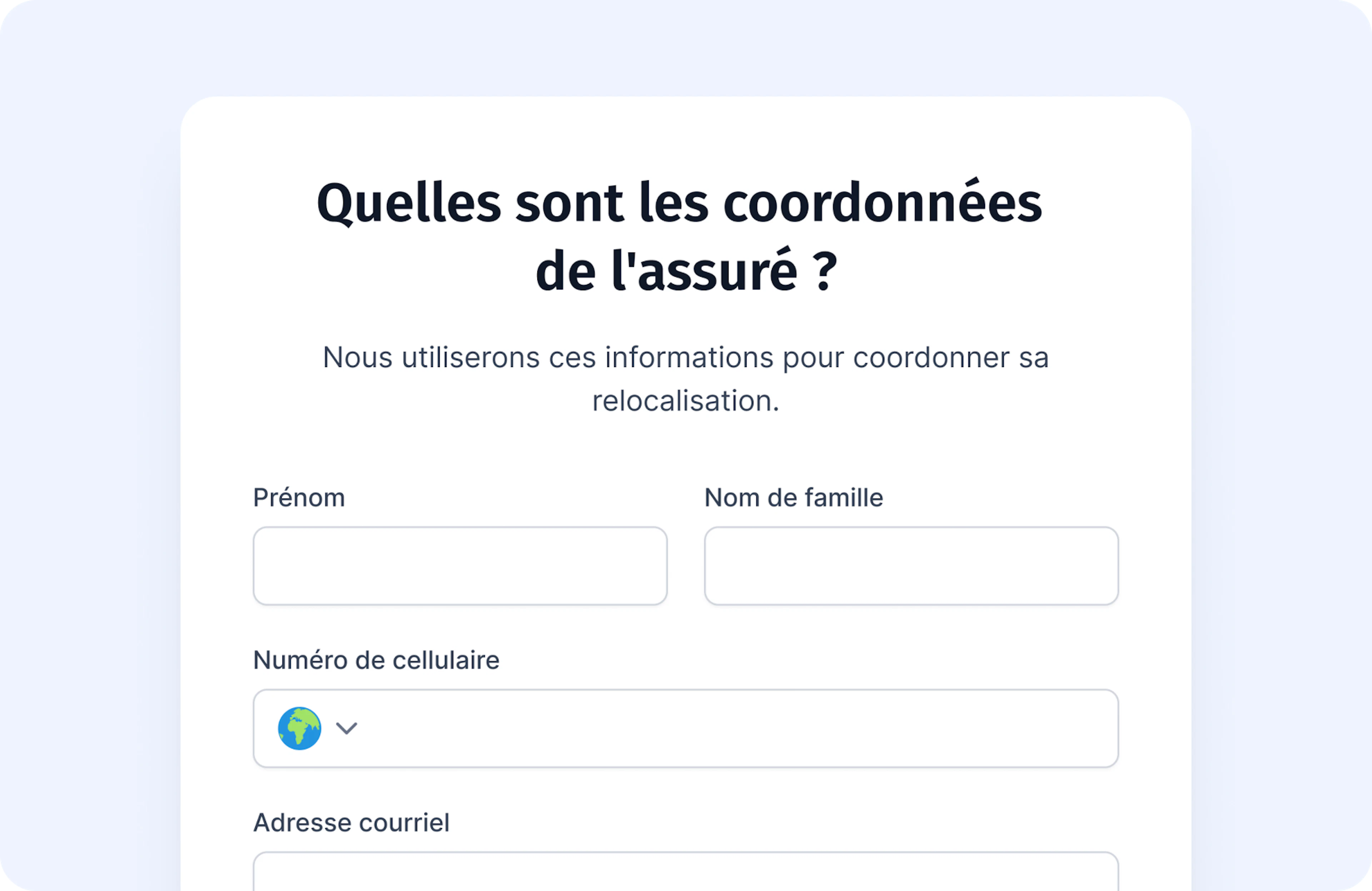Vous soumettez une demande sans frais